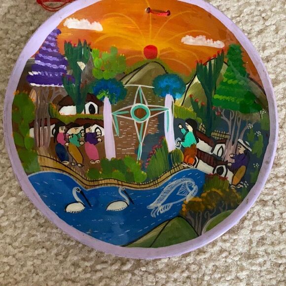 Handmade and painted southwest decorative plate. - Picture 1 of 7